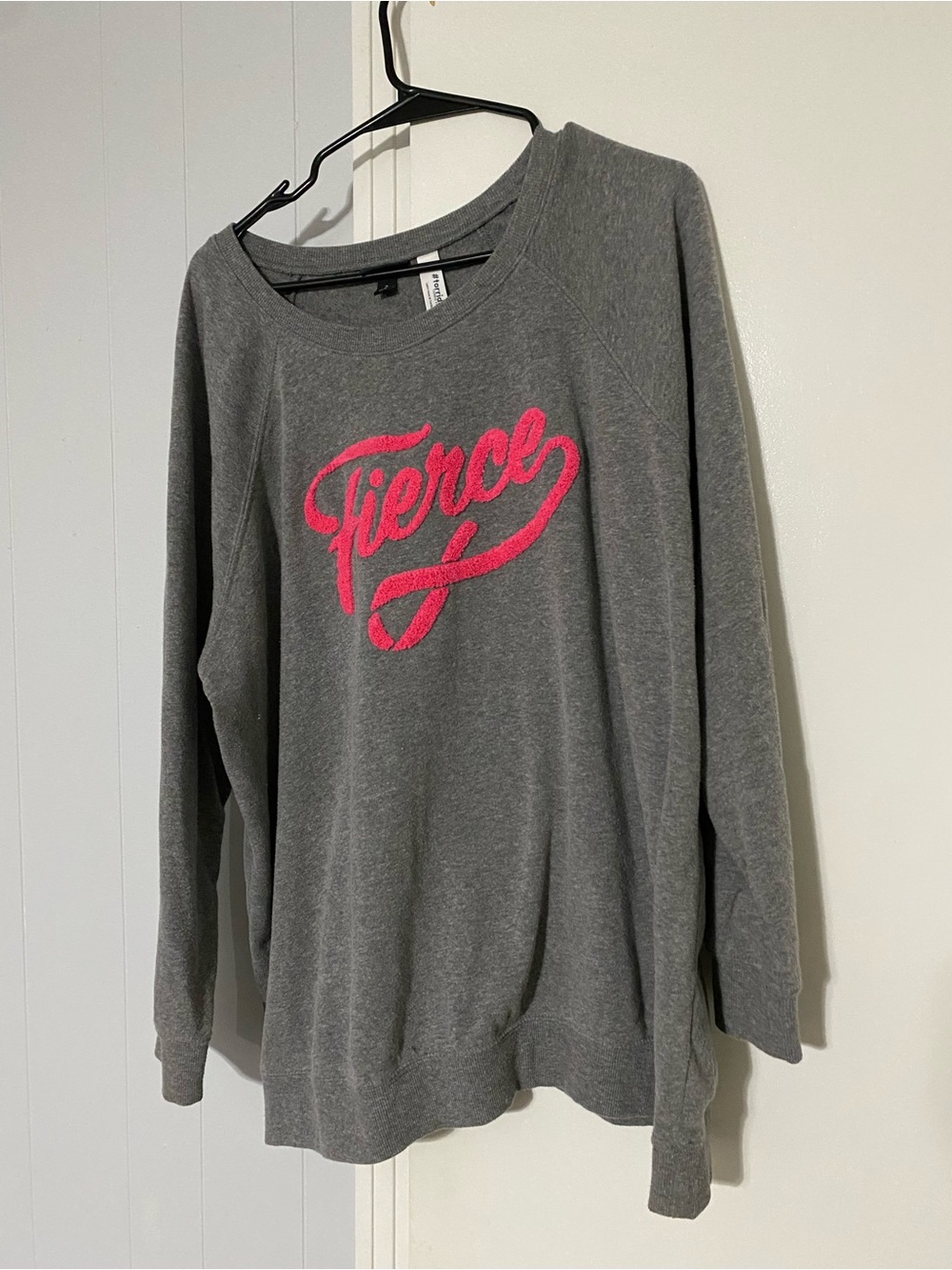 Torrid Heather Gray Crewneck Sweatshirt breast cancer awareness